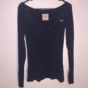 Medium  Navy Blue Long Sleeve Hollister Shirt